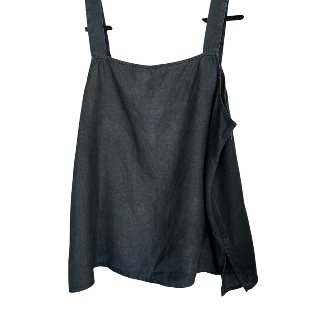 Eileen Fisher Dark Gray Linen Crewneck Top